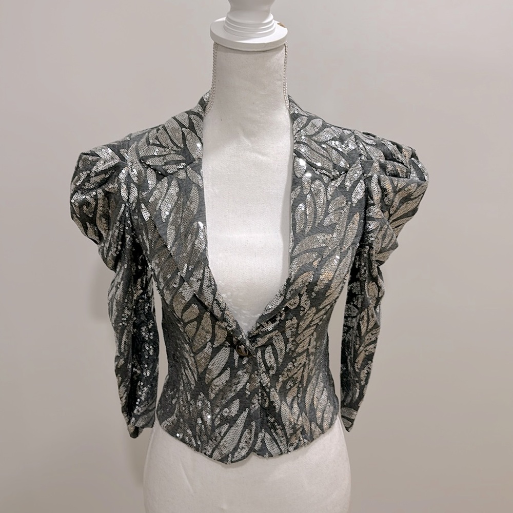 Grey Sequin Blazer
